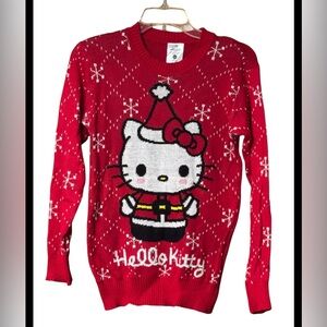 NWT Hello Kitty Womens Christmas Sweater Red New Size XS